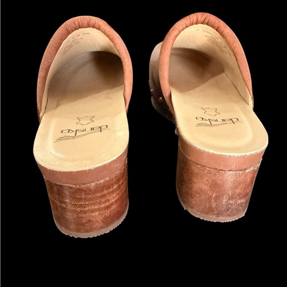 Dansko Andie Tan Leather Mules with Stud Accents - Picture 4 of 11